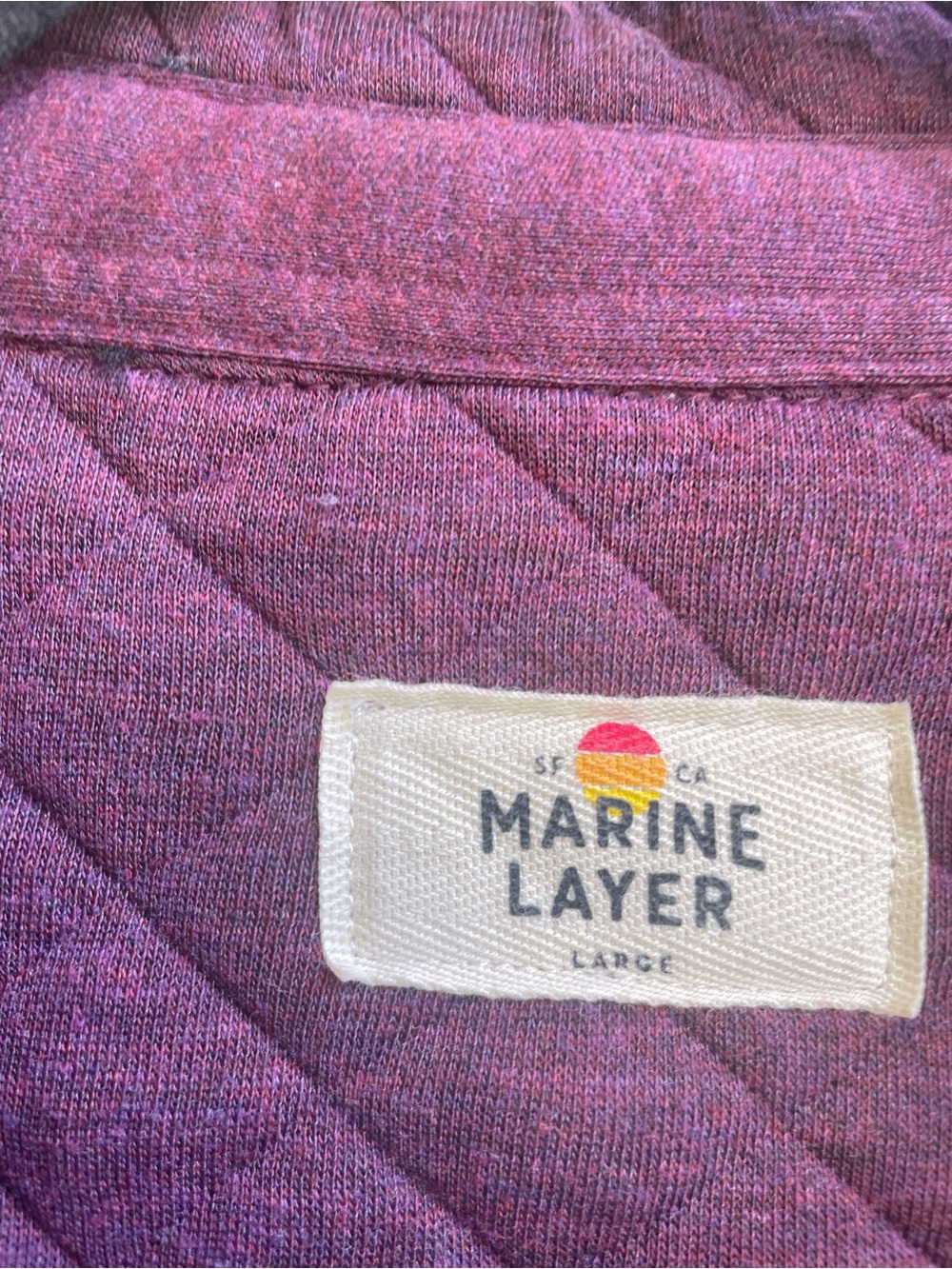 Marine Layer Corbet Quilted Shirt Jacket in Deep Plum Size Large - Picture 14 of 16
